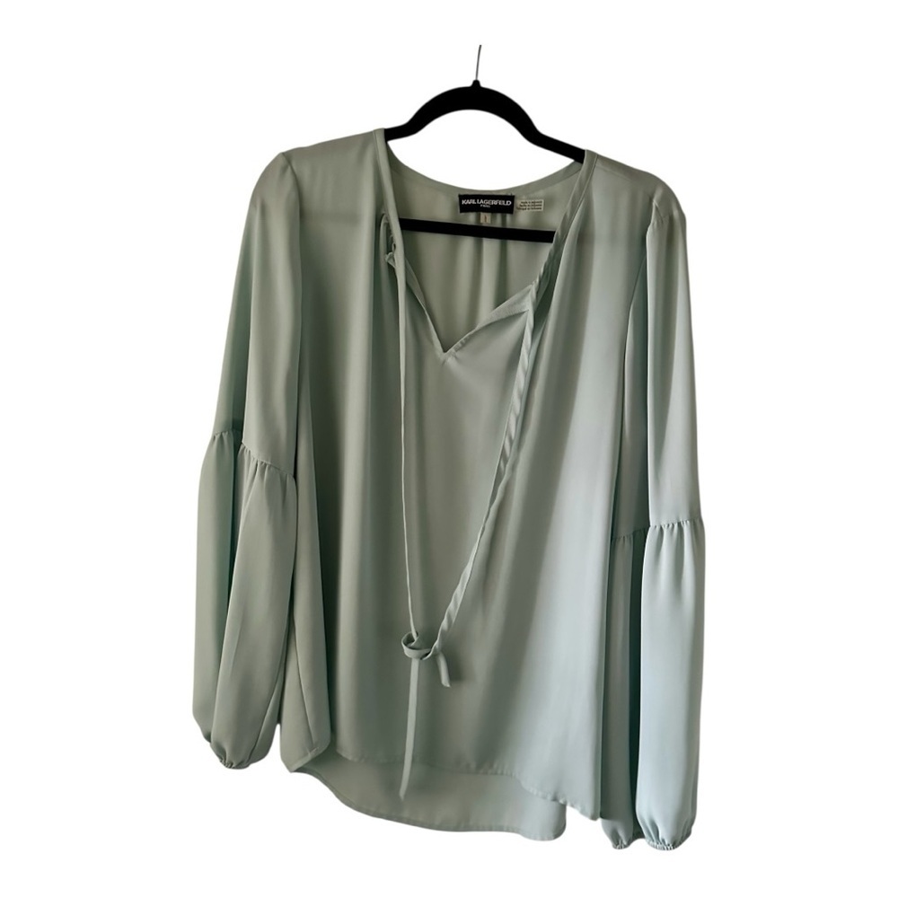Karl LAGERFELD Woman’s Elegant Sage Green Blouse Size L